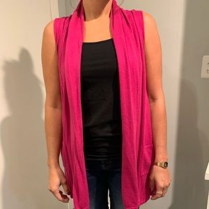 Magenta sleeveless long cardigan! Size S..